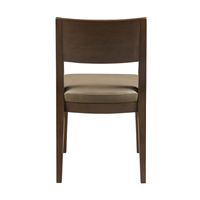 Chaise de salle à manger contemporaine en chêne massif R/H, design inspiré du style français LIGN, avec accoudoirs et dossier rembourrés en cuir Cortex, mobilier de maison mobile
