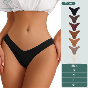 Shanhao OEM Slip Donna Senza Cuciture, <span class=keywords><strong>Intimo</strong></span> <span class=keywords><strong>Invisibile</strong></span> Senza Linee Visibili, Perizoma a V Traspirante ed Elastico per Uso Quotidiano - Product Image 1