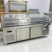 Vitrine réfrigérée panoramique à triple vitrage, double compresseur mécanique, double température, refroidissement par air, 3 portes, encastrable, 3 étagères