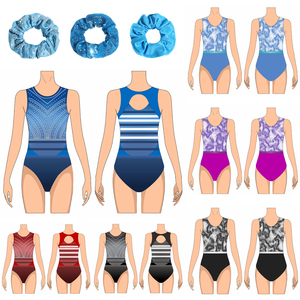 Personalizado Unisex Niños Bodycon Gimnasia Entrenamiento Rhinestone Competición Set Spandex/Algodón de secado rápido - Product Image 1