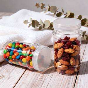 Envase de Plástico PET de 500 ml para Alimentos, Tarro de Almacenamiento de Dulces y Galletas, Recipiente de Plástico de Boca Ancha para Alimentos Secos con Tapa - Product Image 3