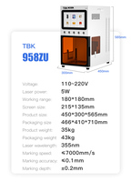 Machine de séparation laser UV intelligente TBK 958ZU, mise au point automatique, démontage du boîtier arrière pour la réparation d'iPhone