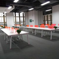 Bureau modulaire personnalisé à 6 places, plan ouvert, avec écran de confidentialité, mobilier de bureau pour projets commerciaux