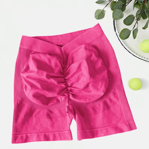 Nylon Chạy Quần Short <span class=keywords><strong>10</strong></span> Màu Sắc Phụ Nữ V-Eo Axit Rửa 3 Đẩy Lên Yoga Quần Short Phòng Tập Thể Dục Liền Mạch Scrunch Mông Thể Thao Quần Short - Product Image 6