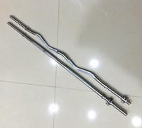 Barre de musculation solide de 60 pouces, barre de musculation chromée, barre EZ Curl avec anneaux