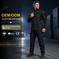Tenue Tactique de Combat Extérieur Camouflage Noir Respirante et Résistante pour l'Entraînement de Sécurité