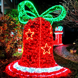 Grande cloche de Noël LED avec motif nœud lumineux pour la décoration de quartiers commerciaux, de places urbaines et de paysages festifs extérieurs - Product Image 1