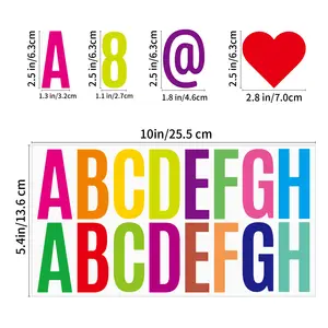 6 Sheets Vinyl Large Letter Stickers 2.5 Inch Number Alphabet Stickers For Bulletin Board Letters Kit Mailbox Numbers Labels