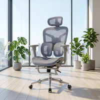 Chaise de bureau exécutive ergonomique et minimaliste, design pliable, accoudoirs 5D réglables, structure en fer, fonction d'inclinaison, base en aluminium