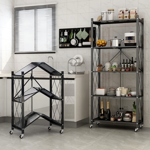 Étagère de <span class=keywords><strong>rangement</strong></span> pliable en fil métallique pour <span class=keywords><strong>cuisine</strong></span>, en acier au carbone, solution d'organisation – Meilleure vente - Product Image 3