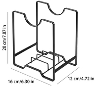 Support de planche à découper en métal et organiseur de vaisselle multifonctionnel pour comptoir de cuisine avec égouttoir