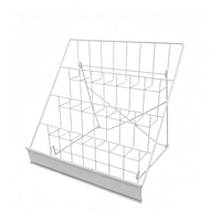 Organizer CD Desktop - Rak Display Logam Miring 4 Tingkat, Universal untuk Majalah / Buku / File, Stand Display Besi