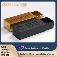 Boîte à tiroirs rectangulaire personnalisée haut de gamme tout noir et gris avec logo UV pour emballage alimentaire, chocolat, biscuits, snacks – Vente en gros