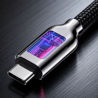 Kabel Pengisian Cepat LED Cyberpunk Berbahan Paduan Seng dengan Desain Kepang