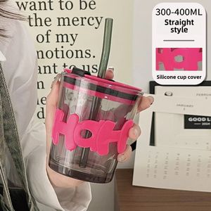 Gobelet à eau en verre Capibala, dessin animé mignon, avec paille, grande capacité, isolation thermique et réutilisable pour la rentrée scolaire - Product Image 6