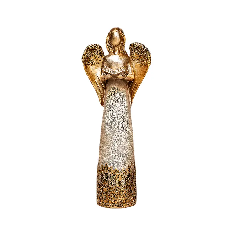 Amazon vendita calda di lusso moderna dea statua artigianale materiale in resina colore oro angelo scultura ornamento arte casa artigianato decorazione