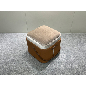 New Style Modern Brown Velvet Bar <b>Stool</b> Square Chair Hotel Apartment <b>Office</b> Building Living Room Seat <b>Stool</b> Modern Bar <b>Stool</b> - Product Image 1