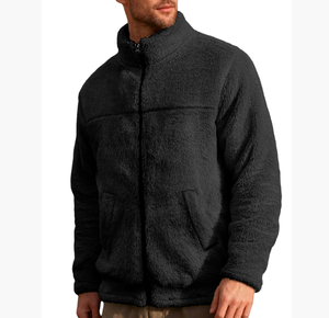 Veste décontractée en polaire arctique à col montant, avec fermeture éclair, pour couple, coupe ample et douce - Product Image 4