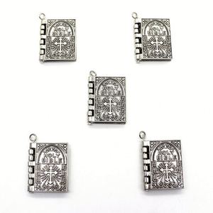 Mini porte-clés religieux ouvrable avec verset de prière, accessoires chrétiens, pendentif livre biblique, collier pour hommes et femmes - Product Image 2