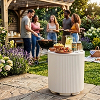 Table d'appoint isotherme 40L pour extérieur, table d'appoint portable 2-en-1 avec glacière, table isotherme résistante aux intempéries pour patio et fêtes