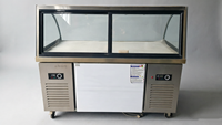 Vitrine chauffante pour aliments chauds en acier inoxydable avec verre incurvé pour supermarché et restaurant