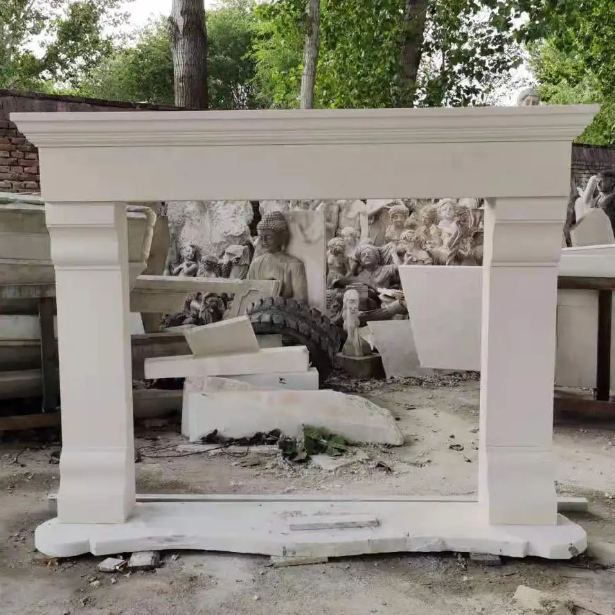 Customized high end cheap price English style Victorian marble fireplace sandstone fireplace