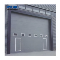Puerta Seccional Moderna Lisa de Acero con Panel Sándwich de Acero Espumado, Puerta Seccional Superior Templada con Ventana