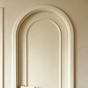 Puerta de Madera Compuesta Lacada Blanca, Arco <span class=keywords><strong>Elegante</strong></span>, Impermeable, para Dormitorio, Villa, Apartamento, Puertas de Una Hoja - Product Image 5