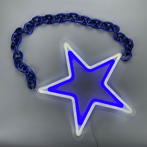 สร้อยคออะคริลิคดิจิตอลพิมพ์ลายโลโก้ฟุตบอลบาสเก็ตบอลแบบกำหนดเองของ HuiSui พร้อมไฟ LED ปรับแสงได้ ของขวัญสุดหรู - Product Image 3