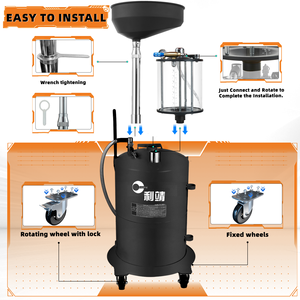 Réservoir de stockage d'<span class=keywords><strong>huile</strong></span> mobile pour voiture avec rotation à 360° °   Entonnoir Rotatif Professionnel : Solution de <span class=keywords><strong>Vidange</strong></span> d'<span class=keywords><strong>Huile</strong></span> pour Voitures et Camions Légers - Product Image 1