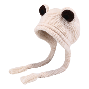 Chapeaux de <span class=keywords><strong>grenouille</strong></span> pour adultes <span class=keywords><strong>Bonnet</strong></span> mignon <span class=keywords><strong>Crochet</strong></span> <span class=keywords><strong>Bonnet</strong></span> tricoté Big Eye Frog Winter Ear Warmer Protective Beanie Hats With Fleece Lined - Product Image 2