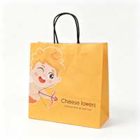 Sac en papier kraft personnalisé écologique avec poignée torsadée pour emporter, emballage pour la restauration rapide, gâteaux au fromage, tiramisu, sac de transport pour restaurant