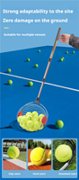Lavaland SKL-S14 Rouleau de nettoyage professionnel en acier à ressort pour balles de tennis et de pickleball, capacité de 40 balles, entraînement