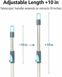 Stainless Steel Magic Dry <b>Mop</b> with Pedal Hands-Free Wash Cleaning with Removable Pole Handle - Product Image 2