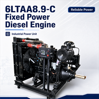 Moteur diesel SCDC CUM CUMS 300 ch 4 temps 6LTAA8.9-C300 pour équipement industriel stationnaire et pompe à eau