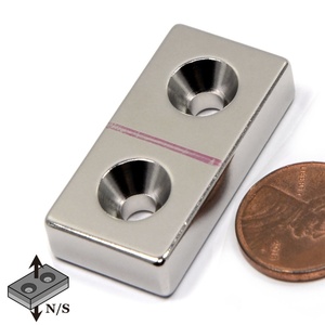 Componenti <span class=keywords><strong>per</strong></span> Contenitori Elettrici: Magneti al Neodimio Rettangolari con Due Fori <span class=keywords><strong>per</strong></span> Viti e Base Svasata - Product Image 3