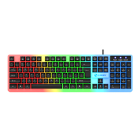 Toptan LED aydınlatmalı 104 tuşları tam boy ergonomi kablolu ofis PC oyun bilgisayarı klavye Gamer Teclade