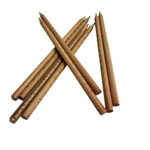 High Quality Natural Cedar Wood Pencils For Promotion 2 In 1 Ruler Design Pencils Bulk Cheap Stationery Gift For Students