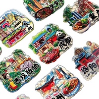 Aimants de réfrigérateur en acrylique personnalisés en gros, aimants de réfrigérateur sur le thème des villes, adaptés aux magasins de détail spécialisés et comme souvenirs