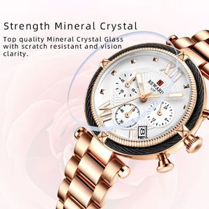 Reloj de Pulsera de Cuarzo de Acero de Lujo para Mujer, Modelo 63084L, Multifuncional, con Luz Nocturna, Resistente al Agua, con Calendario, Reloj para Mujer - Product Image 3