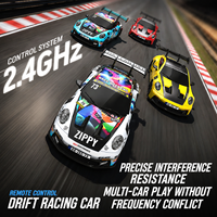 Voiture RC de drift JXC GT3RS PO4302 RTR 1/43 4WD 2,4 GHz avec télécommande entièrement proportionnelle, mini véhicule de course avec gyroscope et lumières LED