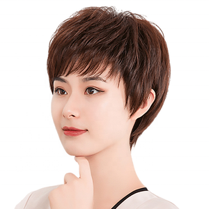 Parrucca europea con facciata in pizzo <span class=keywords><strong>di</strong></span> lusso marrone scuro <span class=keywords><strong>di</strong></span> alta qualità <span class=keywords><strong>capelli</strong></span> umani <span class=keywords><strong>veri</strong></span> e proprio parrucca fatta a macchina - Product Image 1