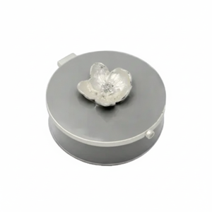 Joyero de aleación de zinc redondo Vintage bordado 11,9x10,8X4,8 cm Embalaje de Caja Blanca individual - Product Image 1