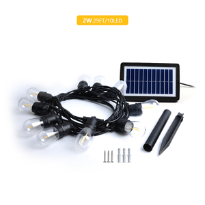 야외 방수 장식 문자열 조명 29FT(8.8m) 10 pcs 교수형 S14 빈티지 에디슨 전구 LED 태양 광 스트링 조명 - Product Image 6
