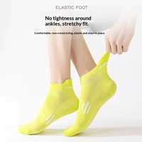 Chaussettes de sport professionnelles pour cheville, fines en maille d'été, tricotées en polyester, pour hommes, course à pied, marathon, antidérapantes, protection du talon, type bateau