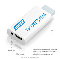 Adaptateur Wii vers HD Wii 1080P blanc et noir Convertisseur Wii2HDMI pour écran PC HDTV Monitor