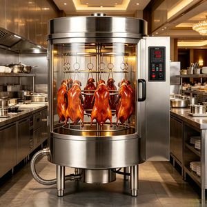 Four à rôtir au gaz commercial en acier inoxydable avec verre trempé, haute efficacité, grande capacité, pour poulet et canard - Product Image 5