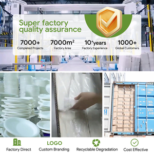 أطباق ورقية قابلة للتحلل بنسبة 100٪ مقاس <span class=keywords><strong>7</strong></span> بوصات، متينة وصديقة للبيئة، مصنوعة من لب قصب السكر، مناسبة للحفلات - Product Image 6