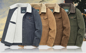 <span class=keywords><strong>Veste</strong></span> en cachemire vierge en <span class=keywords><strong>velours</strong></span> côtelé pour homme, blouson chaud, décontracté, garde au chaud, mode printemps-automne, épais, rétro, 2022 - Product Image 6