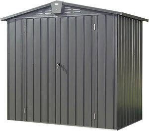 Cobertizos de jardín de almacenamiento de metal prefabricados al aire libre de 6x4 pies con puertas de doble bisagra - Product Image 1